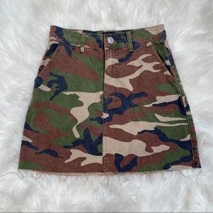 BDG Camo Denim Skirt